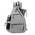 Miniatyrbild 1 av 5: Pickleballväska Pickleball Sling Bag Justerbar Pickleball Racketväska Pickleball Ryggsäck med Vattenflaskhållare grå(grå)