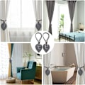 Pikkukuva 5 / 5: 2 kpl (harmaa) Bohemian Leaf Curtain Tiebacks Curtain Tiebacks C