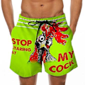 Miniatyrbillede 2 af 3: Sjove Hanekiks Banan Print Badetøj Badebukser Trunks Strand Svømning Board Shorts Hurtigtørrende Bukser Mænd Surfing Shorts Homme 5xl(4XL grøn)
