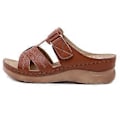 Miniatyrbillede 3 af 5: Tyksålede syede sandaler til kvinder i store størrelser, sommer kile slippers (EU 43 Brun)