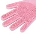 Miniatyrbilde 3 av 5: Rosa, et par silikon oppvask- og rengjøringshansker for oppvask