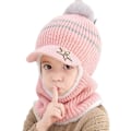 Miniatyrbillede 1 af 4: Børns vinter fleece hat med solskærm og øreklapper, multi-