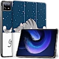 Miniatyrbilde 1 av 5: Malt farget smart lærveske for Xiaomi Pad 6 / 6 Pro (Lat katt)