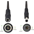 Miniatyrbillede 2 af 4: 5.5/2.1MM 12V DC Splitter Power Cable 1 Han til 2 Hun Con