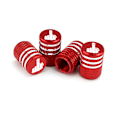 Miniatyrbillede 1 af 5: 4 stk. røde dækventilhætter, aluminiums bil støvhætte, t