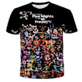 Miniatyrbillede 1 af 2: FNAF Five Nights at Freddy's 3D Print Børne Kortærmet T-shirt Casual Tee Toppe Drenge Piger Sommer T-shirts Bluse Tøj (9-10 År A)