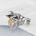 Miniatyrbillede 5 af 5: Retro Dyre Finger Ring Ægyptisk Gud Anubis Knogle Ring Gave til Par Ven (nummer 13)