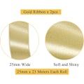 Miniatyrbild 2 av 5: Guld Satängband 25mm, 2 Rullar 44 Meter Solid Color Fabric Ribb