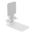 Miniatyrbild 5 av 5: Mobiltelefonhållare, Multifunktionellt Skrivbordsställ Utdragbart Vikbart för Serietittande Spel Tablet, Vit