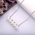 Miniatyrbillede 3 af 5: Sterling Sølv Balance Perle Vedhæng Kæde Choker Halskæder Kvinder Halskæder ( )