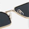 Pikkukuva 2 / 4: Vintage Metal Square Sunglasses UV400 Suojaus Heijastusta Vastaan Aurinkolasit Muodikkaat Asusteet Naisille Miehille (Kulta Vaaleanpunainen)