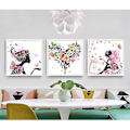 Miniatyrbild 1 av 4: Wekity Blomsterfe 1 Väggkonst Canvas Print Poster, Enkel Mode Vattenfärg Konst Ritning Dekoration för Hem Vardagsrum Sovrum Kontor och Barnrum