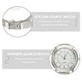 Miniatyrbild 3 av 3: Stilren Klocka i Rostfritt Stål Mode Quartz Klocka Justerbar Klocka Casual Diamant Armbandsur för Kvinnor Män (Silver)