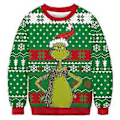 Miniatyrbillede 1 af 5: Langærmet Grinch pullover juletrøje til mænd og kvinder