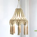 Miniatyrbild 1 av 5: Macrame Lampskärm Hängande Pendellampa Skydd Sovrum Vardagsrum Heminredning Vävd Gobeläng