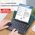 Miniatyrbild 3 av 5: Bluetooth-tangentbord Läderfodral för Samsung Galaxy Z Fold4 Mörkgrön