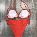 Miniatyrbild 3 av 4: Plus Size Dam Baddräkt Vadderad Halterneck Bikini Set Strand Badkläder Sommar -NMAOV(L Röd)
