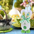 Miniatyrbild 2 av 3: 3 st Påskhare Design Ägg Figurin Skrivbordsdekoration Harts Tecknad Kanin Prydnad