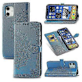 Miniatyrbillede 1 af 5: Iphone 11 Etui Læder Wallet Cover Præget Mandala Magnetisk Flip Beskyttelse Stødsikker - Blå