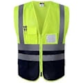 Miniatyrbillede 3 af 5: Mænds Vest Høj Synlighed Reflekterende Veste Sikkerhedsarbejdsjakke Frakke (2XL Gul)