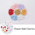 Miniatyrbild 2 av 5: Färgglada 3D Akrylrosblommor Nagelcharms Mix Guldmetallkulor Pärlor Blomma Kawaii 3D Rosblommor Nagelcharms för Naglar Konst Tillbehör Leveranser DI