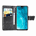 Miniatyrbilde 3 av 5: Lederetui for Huawei Honor 9X Lite med sommerfugl og blomster (Svart)