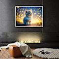 Miniatyrbild 3 av 5: 11,8X15,7 tum 5D Diamantmålning Katt Diamantkonst Kits Vuxna Ro