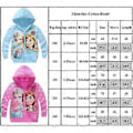 Miniatyrbillede 3 af 3: Børnepige Frozen Trykt Langærmet Hoodie Jakke Løstsiddende Hættetrøje Efterårsjakke (7-8 År Rosarød)