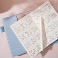 Miniatyrbillede 2 af 4: Premium PU notesbog A6 blå til Sky Cloud 128 ark håndbog gaver til piger Wo( Lyseblå)
