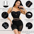 Miniatyrbild 3 av 3: Kvinnors Slankande Kroppsshaper Sömlös Butt Lifter Bodysuits Push Up Shapewear Underkläder Korsett (3XL Svart)