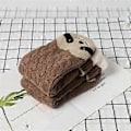 Miniatyrbild 2 av 4: Dam Fuzzytofflor i Fleece, Fluffiga Tjocka Varma Sängstrumpor, Halksäkra Golvstrumpor i Kabelvirkad Design