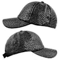 Miniatyrbillede 5 af 5: Herre Baseball Cap i Kunstlæder med Krokodilleprint, Ensfarvet Hat med Justerbar Rem (Mørkeblå)