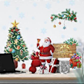 Miniatyrbilde 4 av 5: Juleveggklistremerker Julenissen Klistremerker Juledekorasjon
