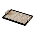 Miniatyrbillede 1 af 5: Smykkeskål Dessert Serveringsfad Alsidig Elegant Halskæde Display Pyntefad til Middag Spisestue Badeværelse Skrivebordsindretning (30cmx20cmx2cm beige)