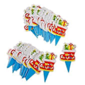 Miniatyrbillede 1 af 5: 100 Stykker Julemand Snemand Elg Cupcake Toppers Børnefødselsdagstilbehør (Julestrømpe)