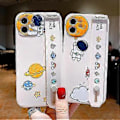 Miniatyrbillede 2 af 5: Tegneserie planet astronaut telefon cover til iphone 12 13 pro ma