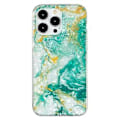 Pikkukuva 2 / 5: Iphone 15 Pro:lle Imd-kuori, Kuvioitu Tpu-puhelimen Kotelo (Vihreä Marmori)