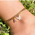 Miniatyrbillede 3 af 3: Forgyldt Fin Butterfly Initial Anklet Håndlavet Cub*