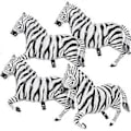 Miniatyrbilde 1 av 5: 40'' Giant Wild One Safari Zoo Jungle Safari Dyreballonger Zebra Ballong for Festforsyninger Bursdagsdekorasjoner Babyshower, 4-pakning Dyreliv Oppblåsbare