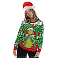 Miniatyrbillede 3 af 5: Langærmet Grinch pullover juletrøje til mænd og kvinder