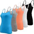 Miniatyrbilde 1 av 5: 5 stk Basic Camisole Justerbar Camisole Spaghettistropp Tanktopp for Kvinner og Jenter (stor