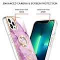 Pikkukuva 3 / 4: Sähköpinnoitettu Marmori IMD TPU-kotelo iPhone 15 Pro Maxille (Violetti)