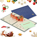 Miniatyrbillede 5 af 5: Pop-up julekort - Julemand, rensdyr og gaver - Glædelig jul