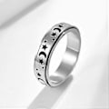Miniatyrbillede 3 af 5: Titanium Stål Spinner Ringe Måne og Stjerne Fidget Ring Stressaflastende Angst Ring-5-77 (løber lille)