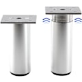 Miniatyrbillede 3 af 5: 4 stk. justerbare møbelben, metalbordben 100 mm højde sengben aluminiumlegering mat sil