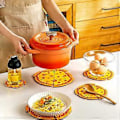 Miniatyrbild 4 av 5: 2 st Bordstabletter Runda Bordstabletter Set om 2 Pizzaformade Tryckta Bordstabletter