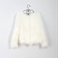 Miniatyrbillede 1 af 5: Pels Pelsfrakke Vinter Dame Pels Falsk Hvid Jakke Vinter (3XL hvid)