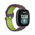 Miniatyrbilde 1 av 5: To-fargets silikon armbånd for Fitbit Versa 3 (Lilla Lime)