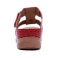 Miniatyrbillede 3 af 5: Kvinders Tykke Sål Stitch Sandaler Stor Størrelse Sommer Kile Tøfler (EU 38 Rød)