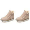 Miniatyrbillede 1 af 5: 1 Par Klassiske Skridsikre Ankel Uggs til Kvinder Sort Bomuld 1 Par Varme Sne Støvler Microfleece Foring (42 Hvid)
